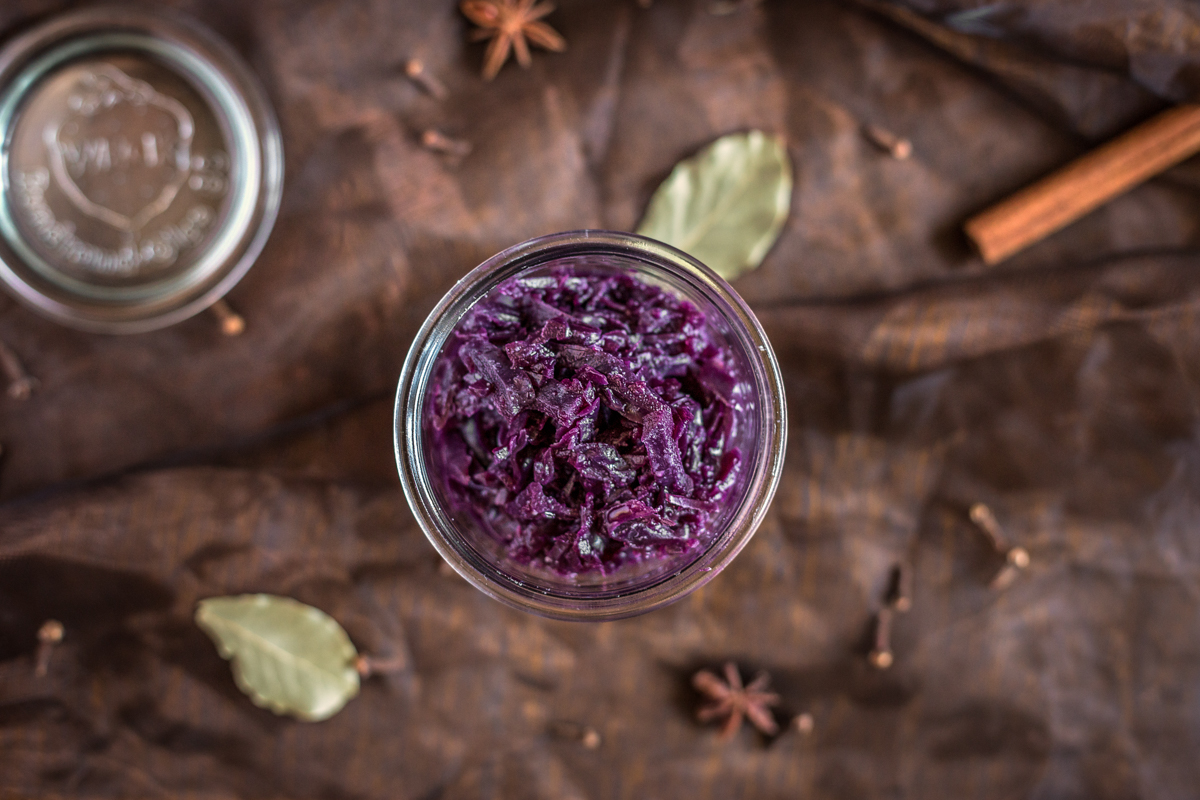 Rotkohl angerichtet